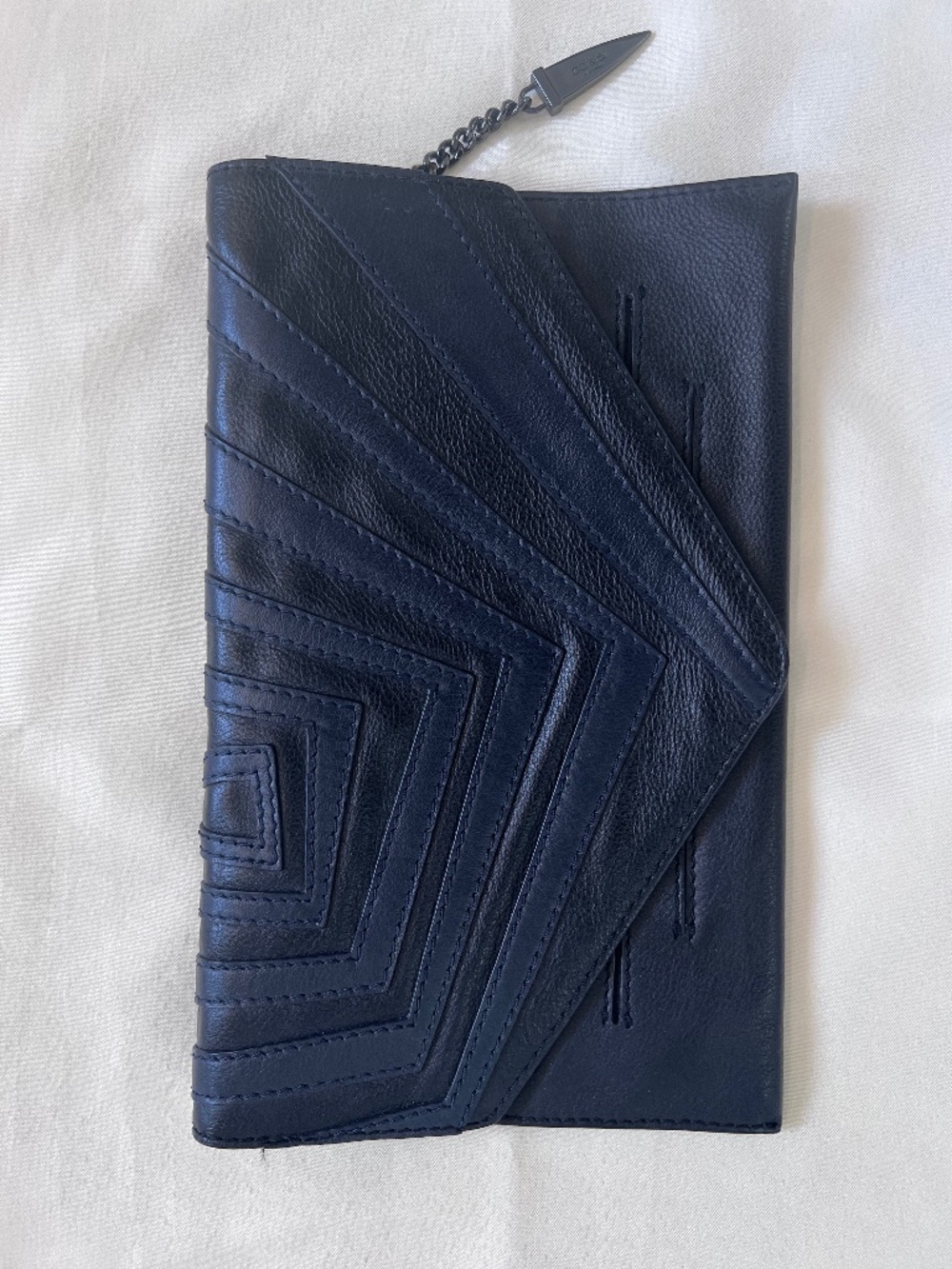 Botkier Black & Blue Leather Clutch
